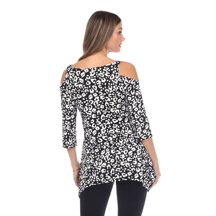 Women's Leopard Cold Shoulder Tunic