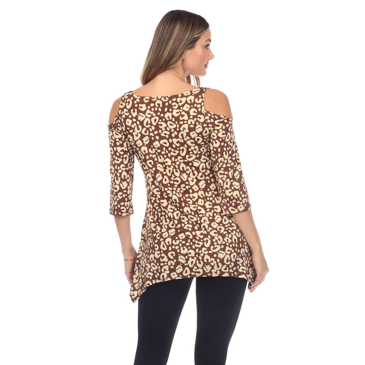 Women's Leopard Cold Shoulder Tunic