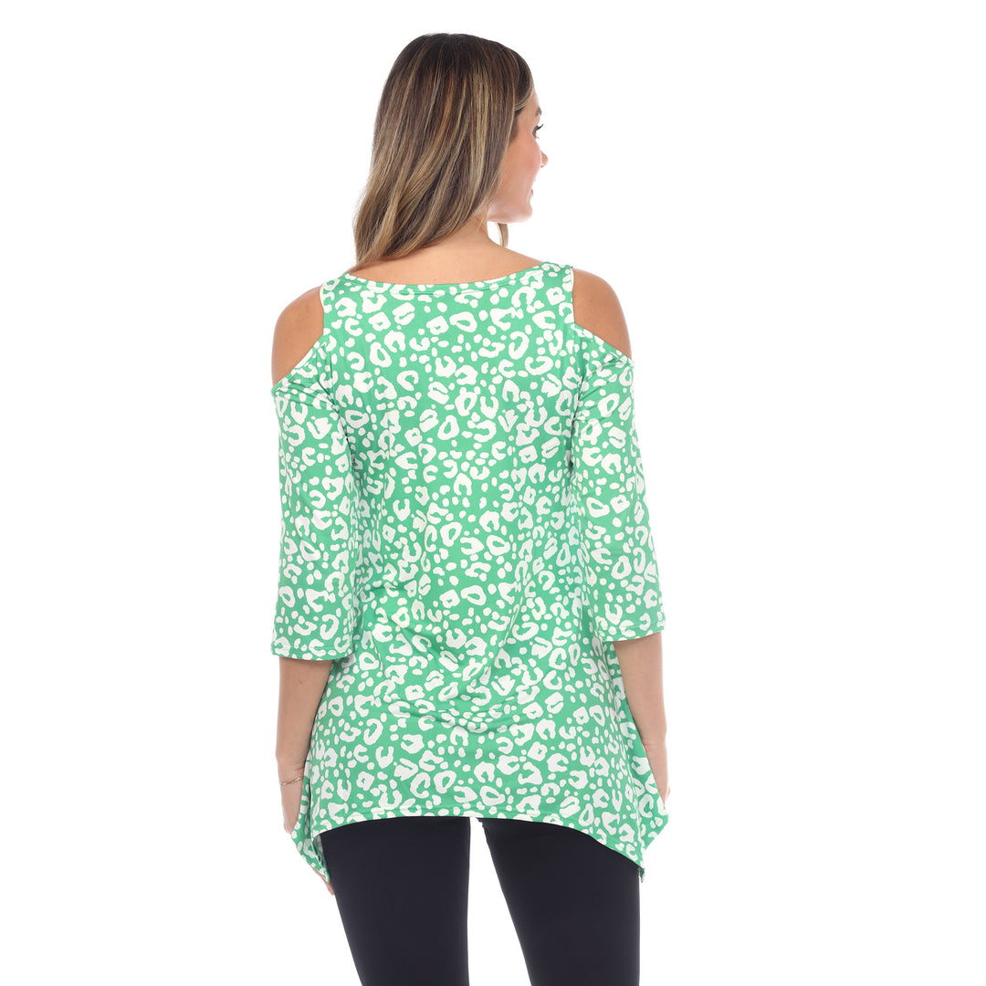 Women's Leopard Cold Shoulder Tunic