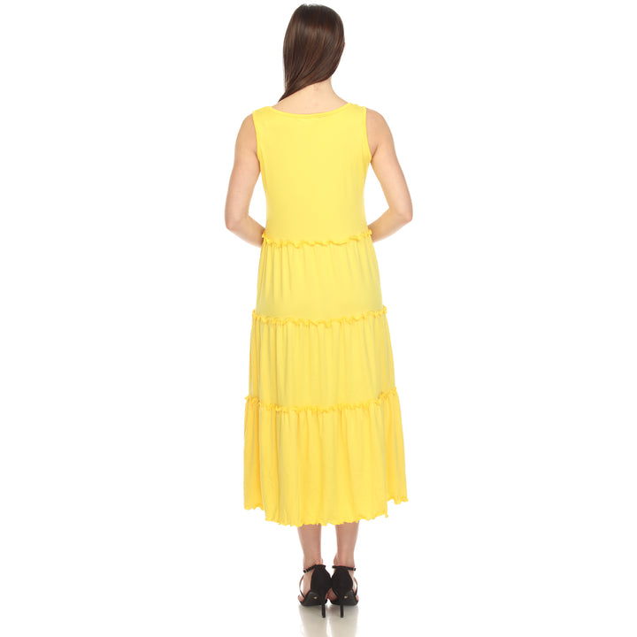 Women's Scoop Neck Tiered Midi Dress