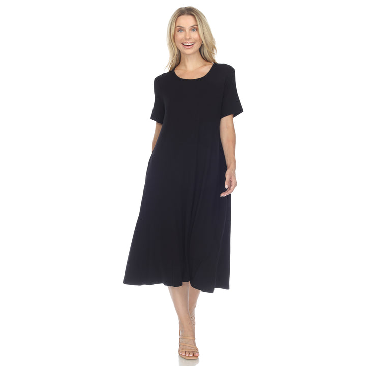 Women's Short Sleeve Midi Dress