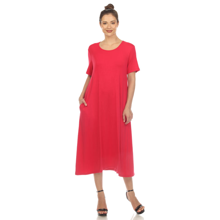 Women's Short Sleeve Midi Dress