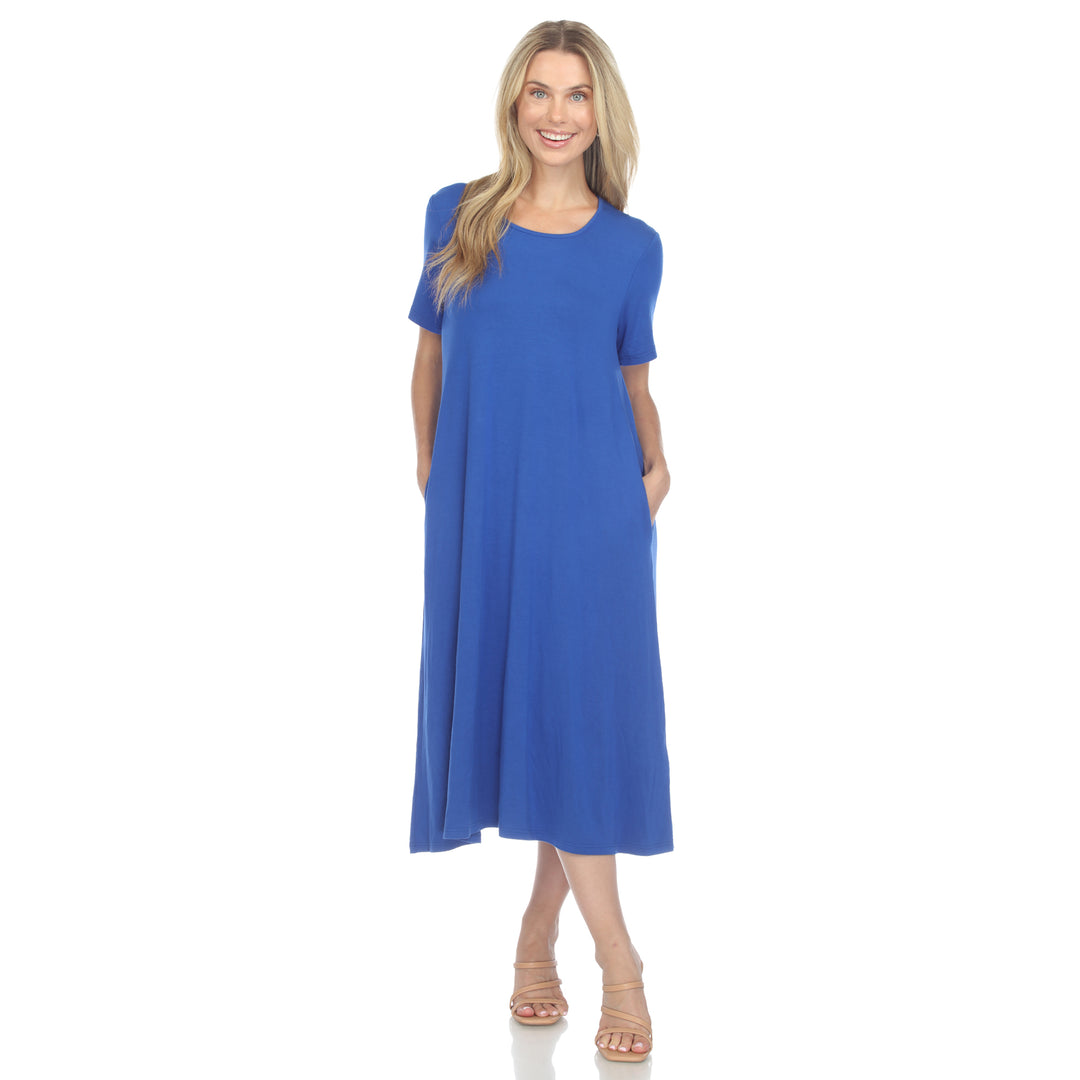 Women's Short Sleeve Midi Dress