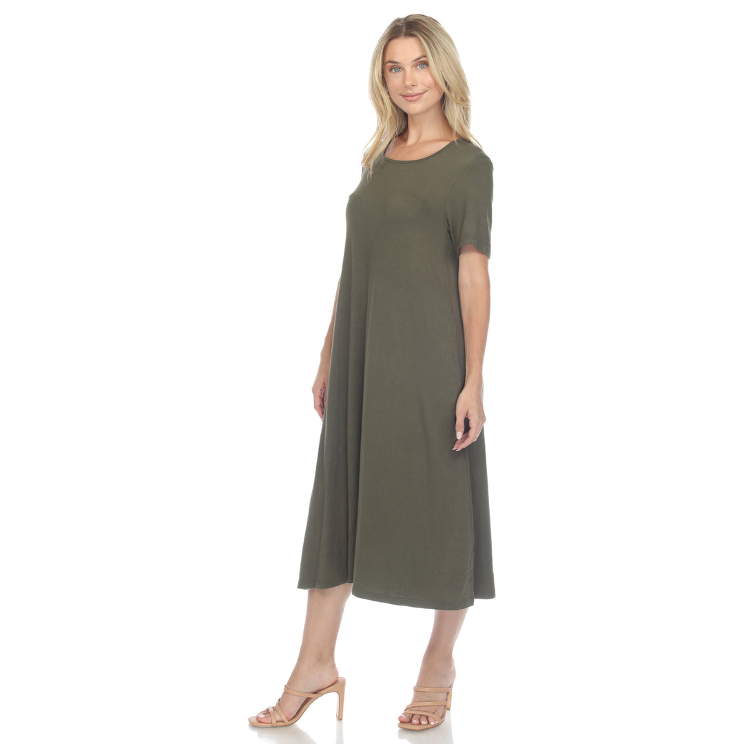 Women's Short Sleeve Midi Dress