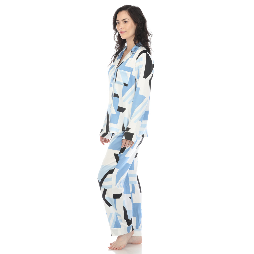 Women's Printed Satin Pajama Set