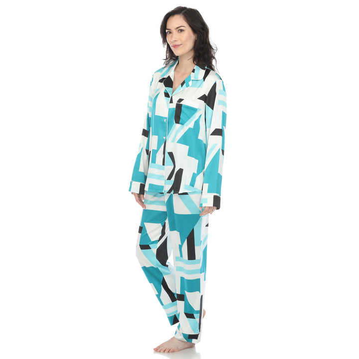 Women's Printed Satin Pajama Set