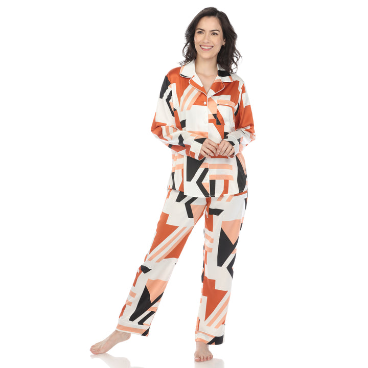 Women's Printed Satin Pajama Set