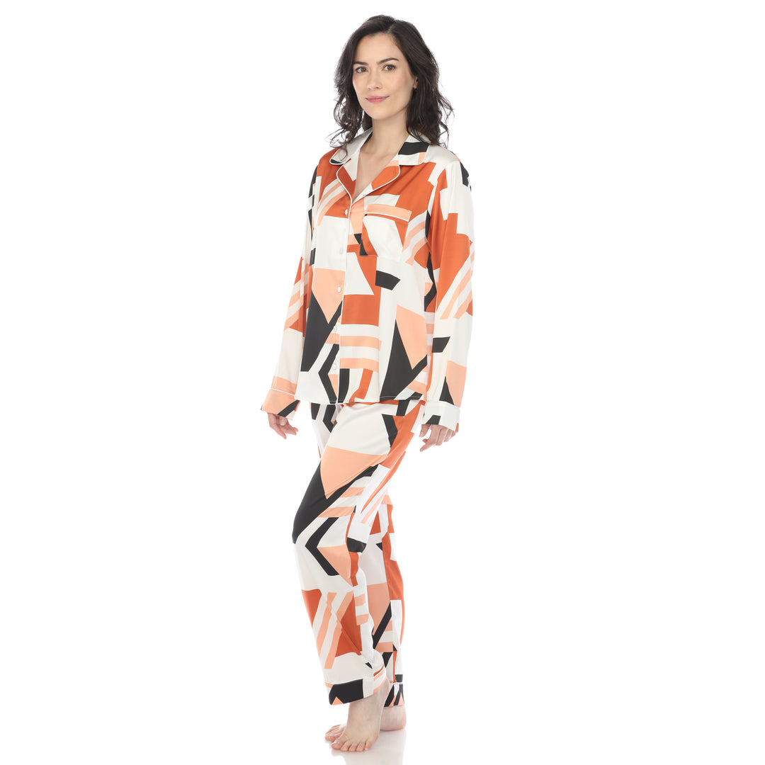 Women's Printed Satin Pajama Set