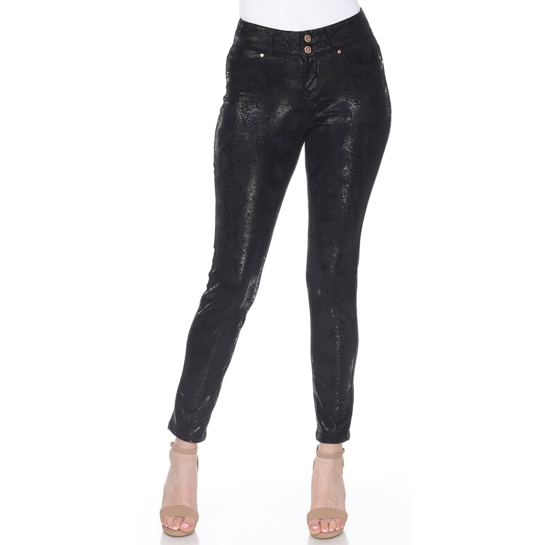 Women's Faux Suede Snake Print Pants