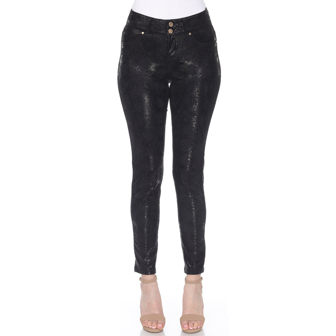 Women's Faux Suede Snake Print Pants