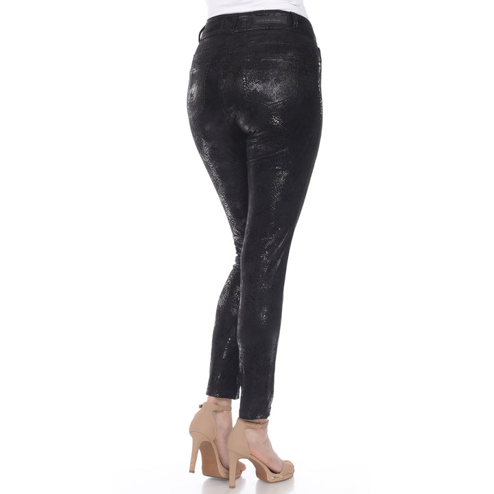 Women's Faux Suede Snake Print Pants