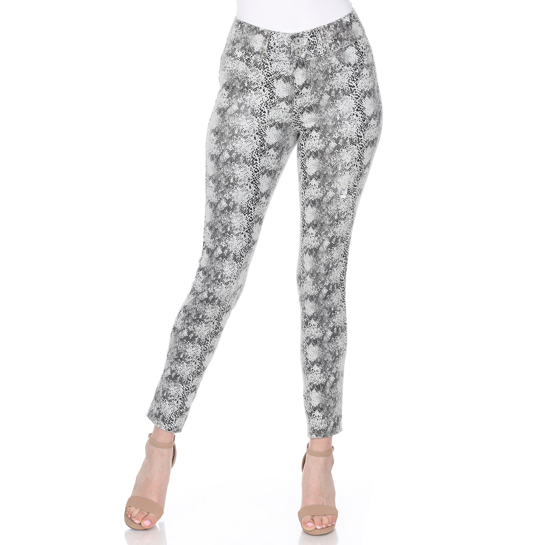 Women's Faux Suede Snake Print Pants