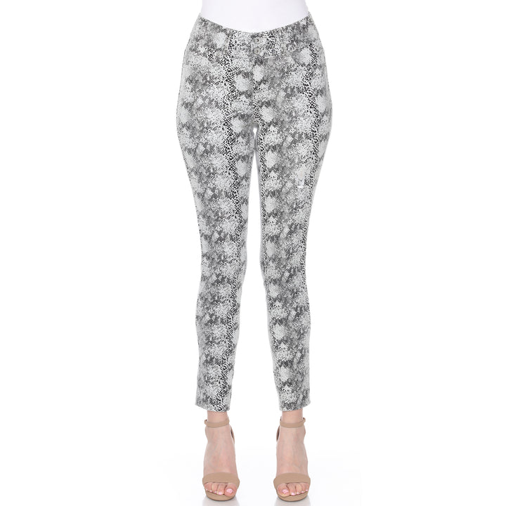 Women's Faux Suede Snake Print Pants