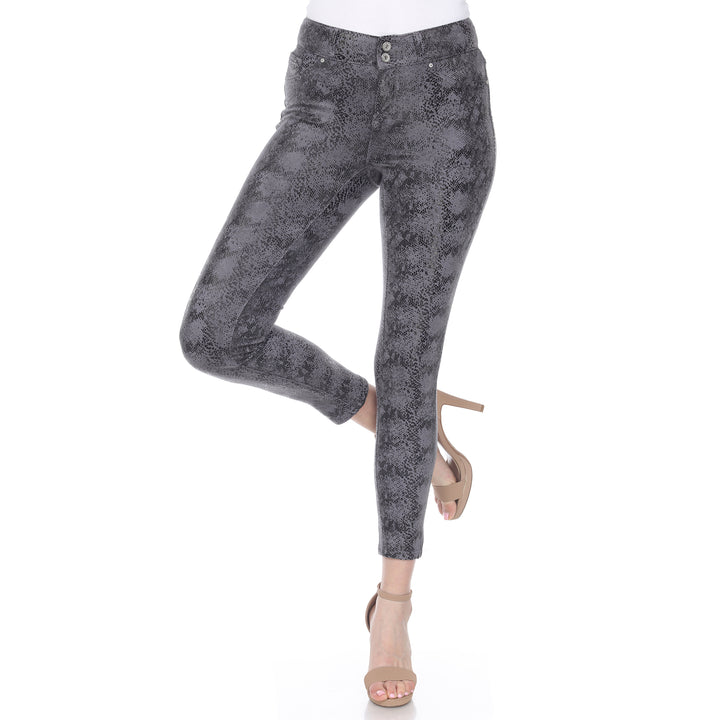 Women's Faux Suede Snake Print Pants