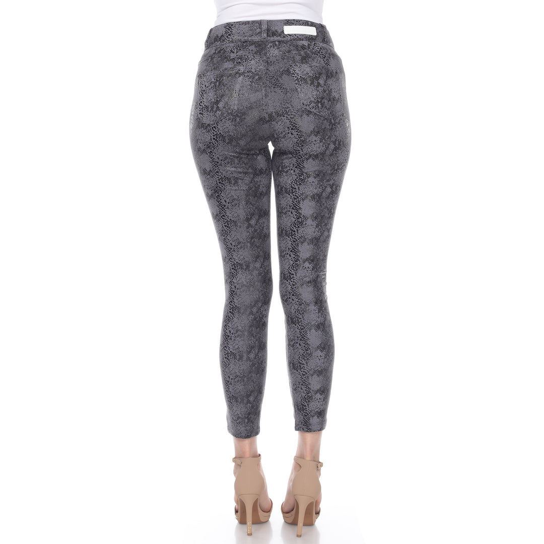 Women's Faux Suede Snake Print Pants