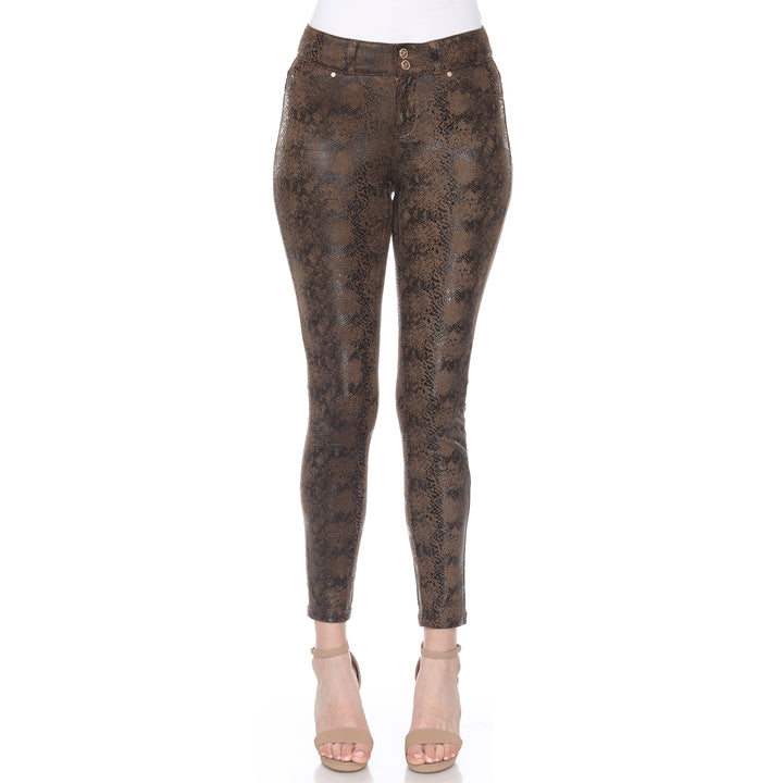 Women's Faux Suede Snake Print Pants