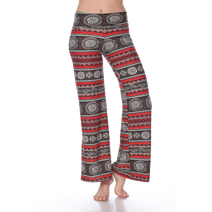 Women's Paisley Round Red Printed Palazzo Pants