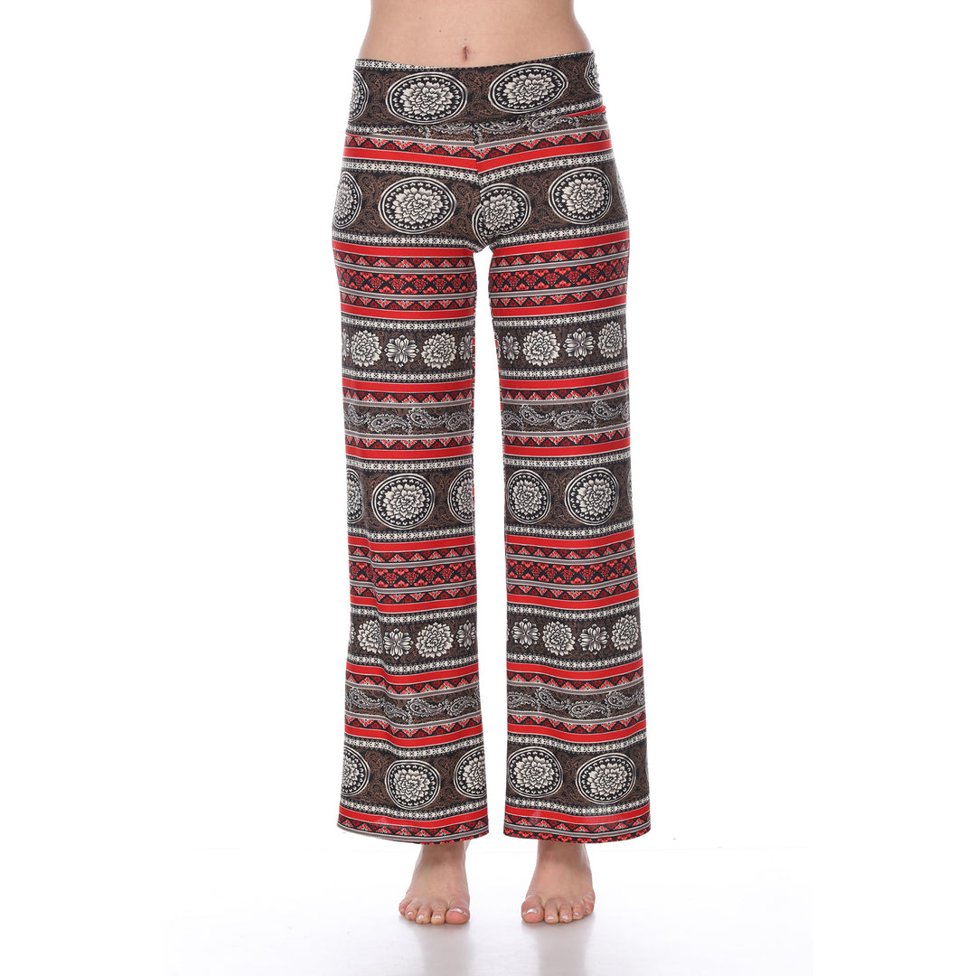 Women's Paisley Round Red Printed Palazzo Pants