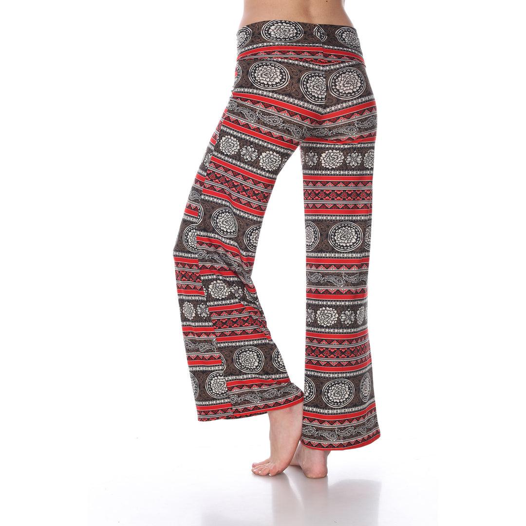 Women's Paisley Round Red Printed Palazzo Pants