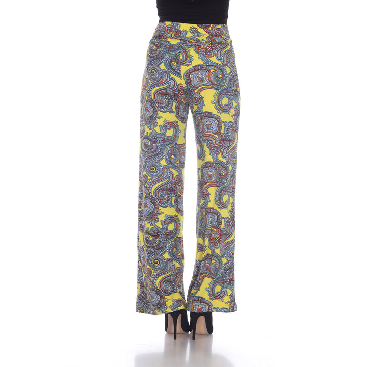 Women's Yellow Paisley Printed Palazzo Pants