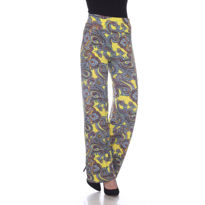 Women's Yellow Paisley Printed Palazzo Pants