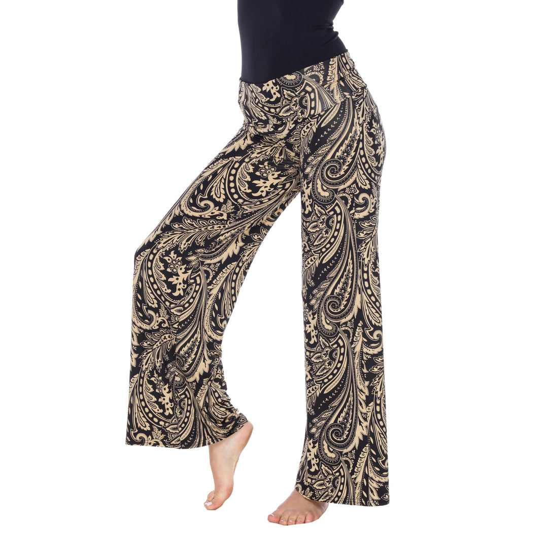 Women's Brown Paisley Printed Palazzo Pants