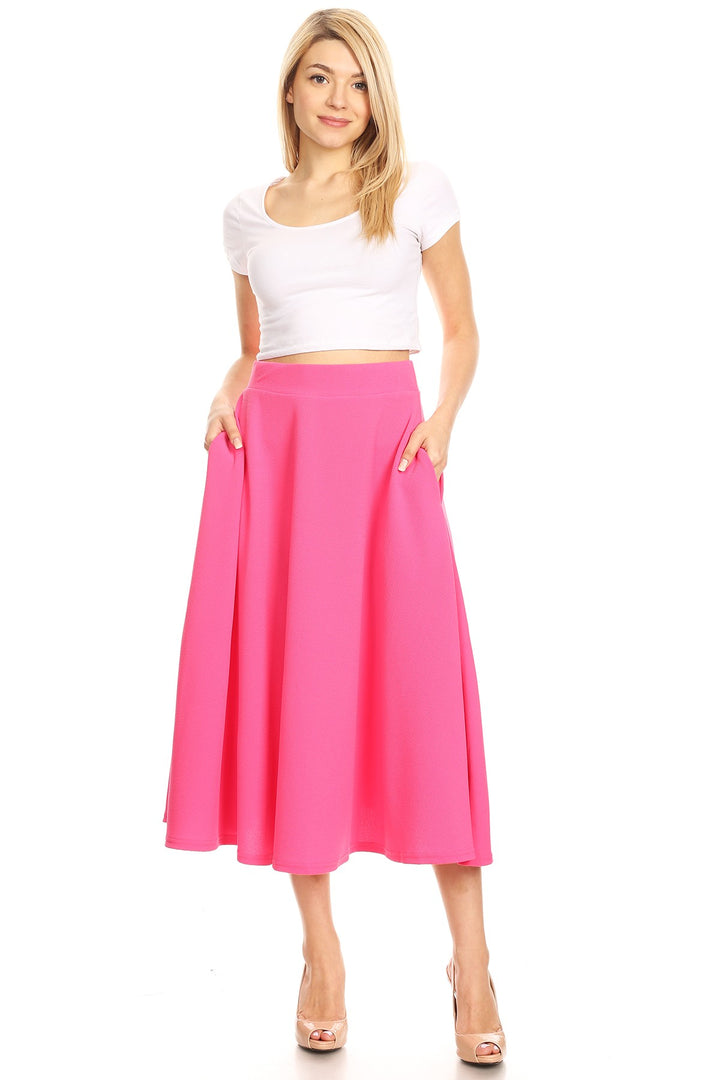 Flared Midi Skirt with pockets