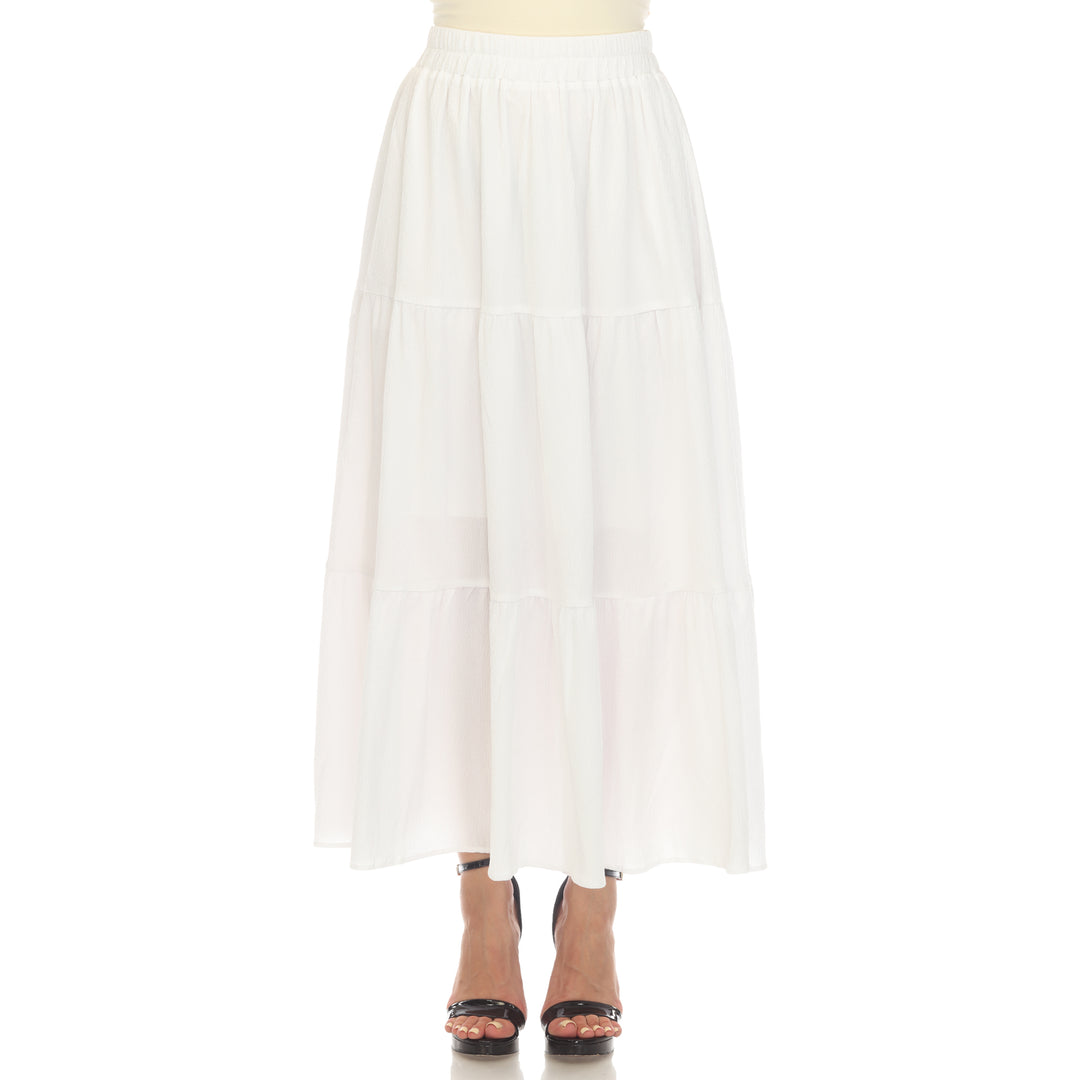 Women's Pleated Tiered Maxi Skirt