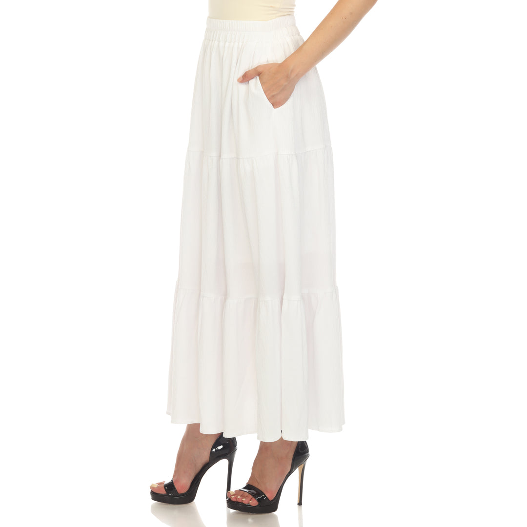 Women's Pleated Tiered Maxi Skirt