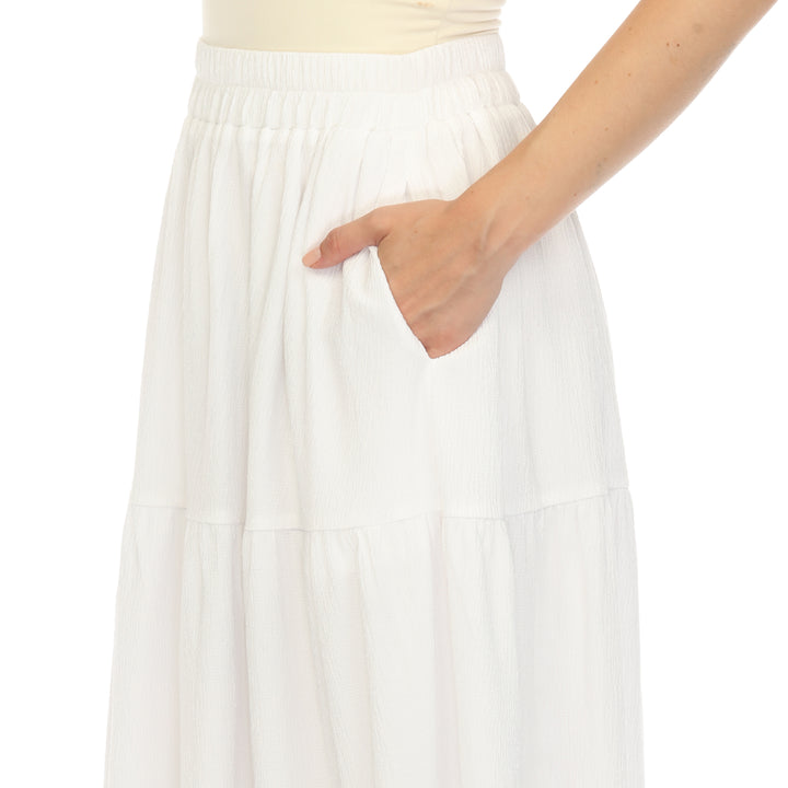 Women's Pleated Tiered Maxi Skirt