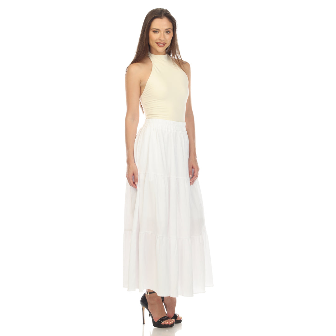 Women's Pleated Tiered Maxi Skirt