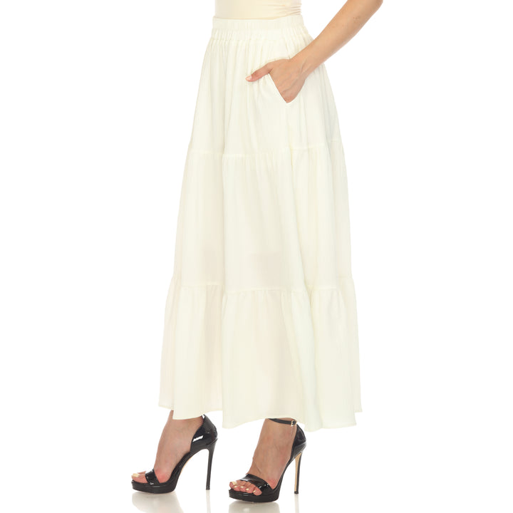 Women's Pleated Tiered Maxi Skirt