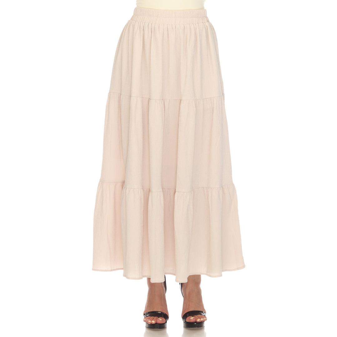 Women's Pleated Tiered Maxi Skirt