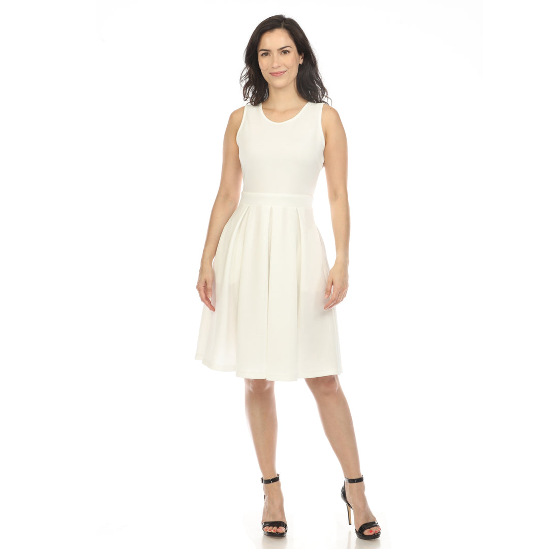 Women's Solid Fit and Flare Dress