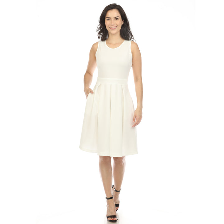 Women's Solid Fit and Flare Dress