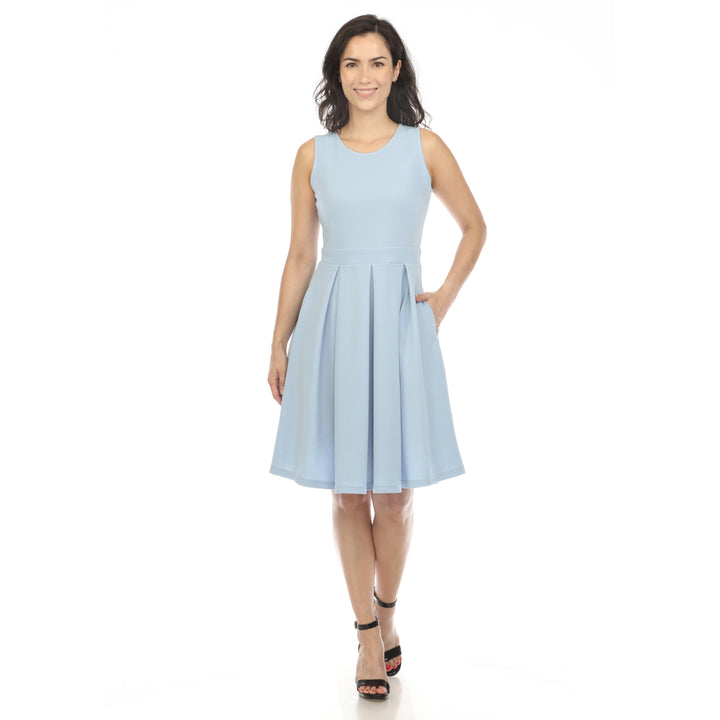 Women's Solid Fit and Flare Dress