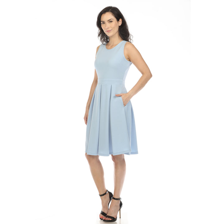 Women's Solid Fit and Flare Dress