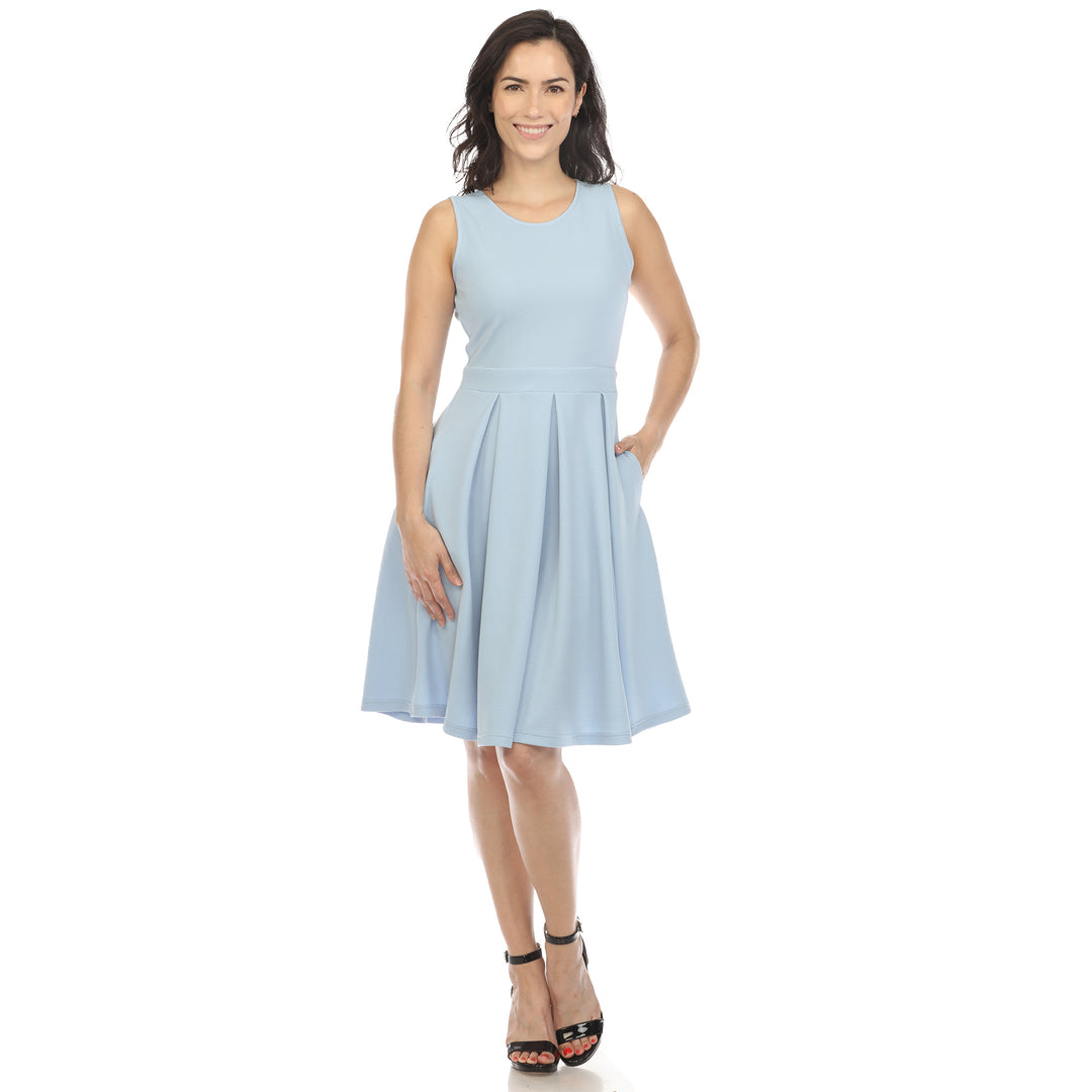 Women's Solid Fit and Flare Dress