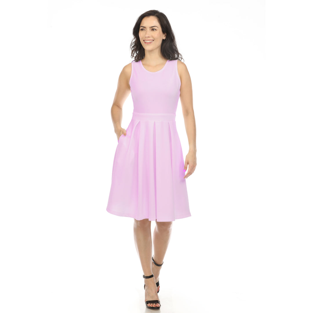 Women's Solid Fit and Flare Dress