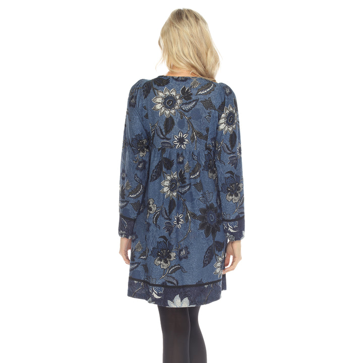 Women's Paisley Flower Embroidered Sweater Dress