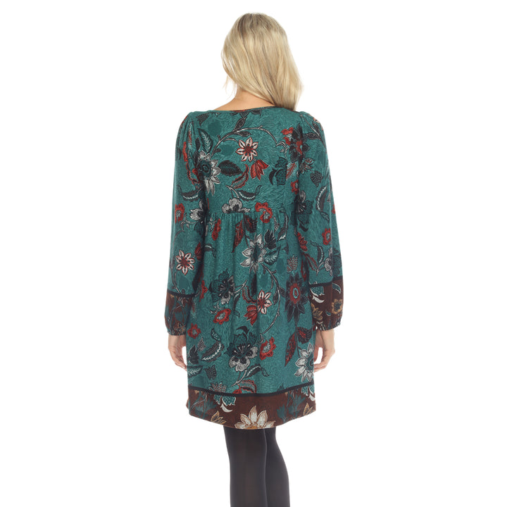 Women's Paisley Flower Embroidered Sweater Dress