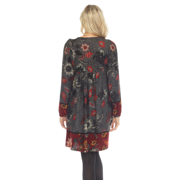 Women's Paisley Flower Embroidered Sweater Dress