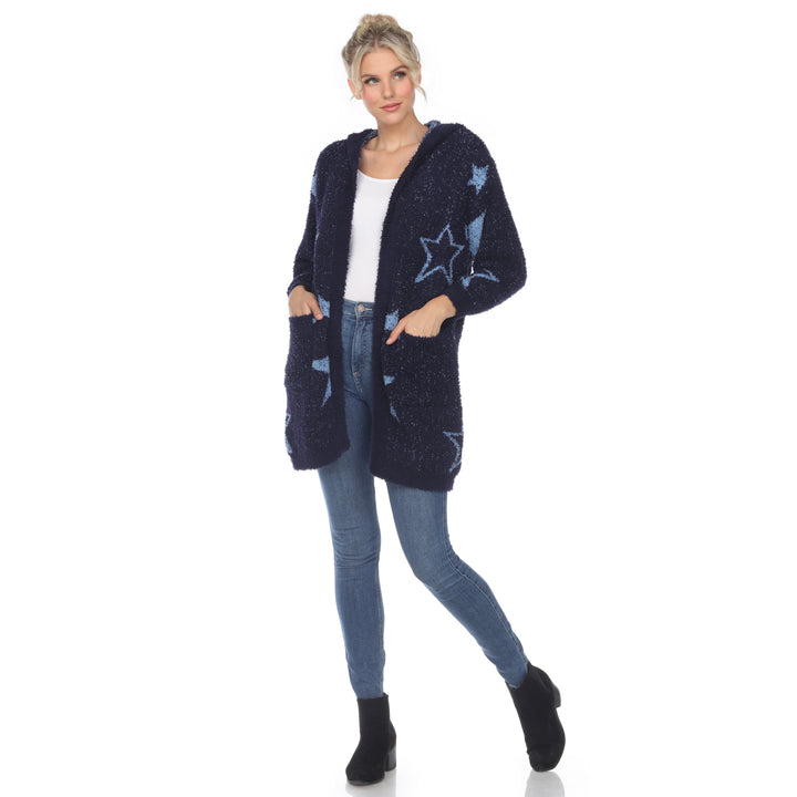 Women's Hooded Open Front Sherpa Coat