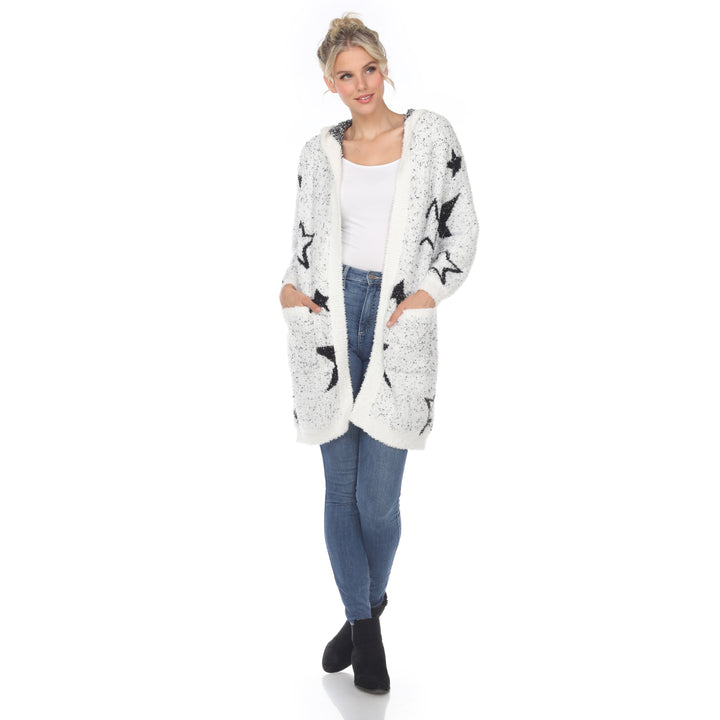 Women's Hooded Open Front Sherpa Coat