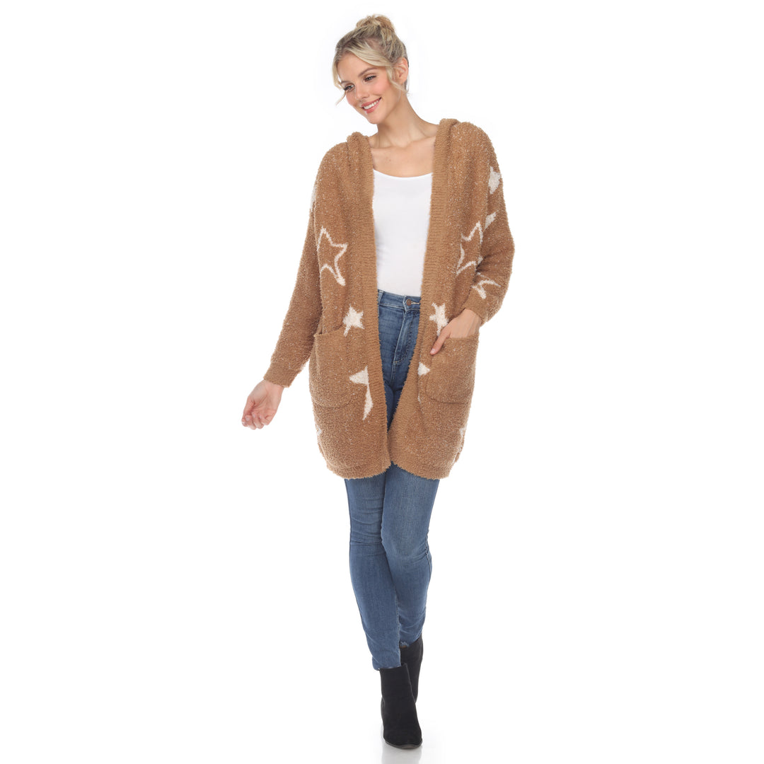 Women's Hooded Open Front Sherpa Coat