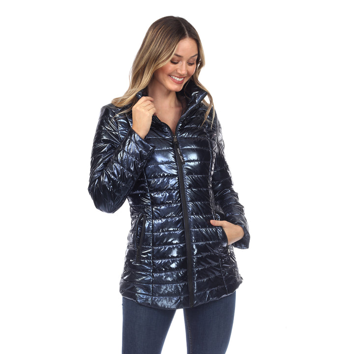 Women's Metallic Puffer Coat