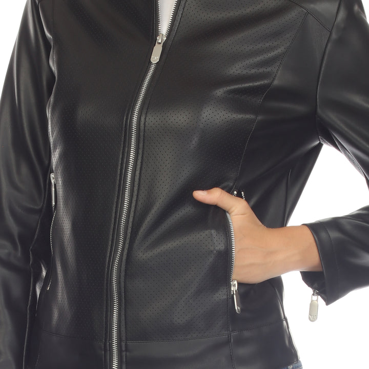 Women's Classic Biker Faux Leather Jacket