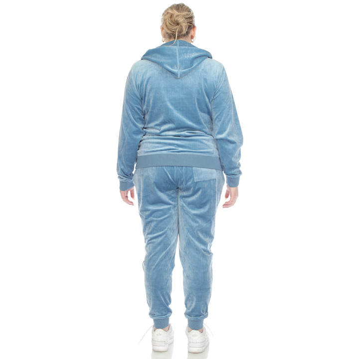 Women's Plus Size 2 Piece Velour Tracksuit Set