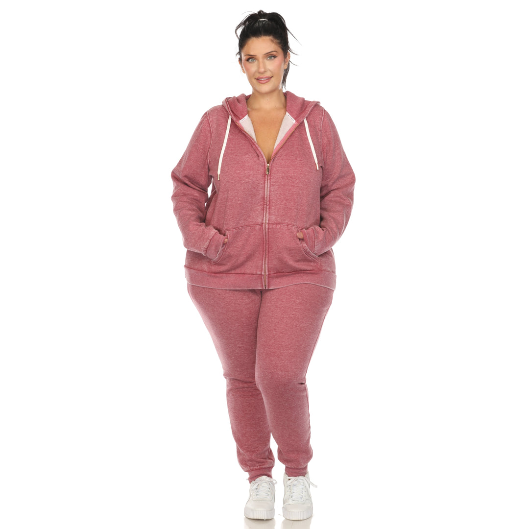 Women's Plus Size Burnout Jogger Set