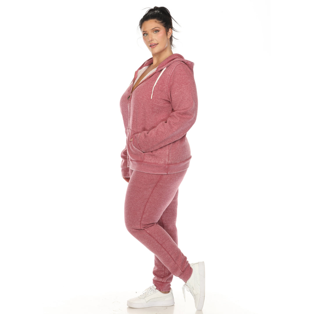 Women's Plus Size Burnout Jogger Set